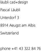 lubli cad+design Pascal Lubli Architektur Grafikdesign Design CAD Bellevue